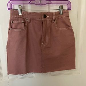 Pink denim skirt
